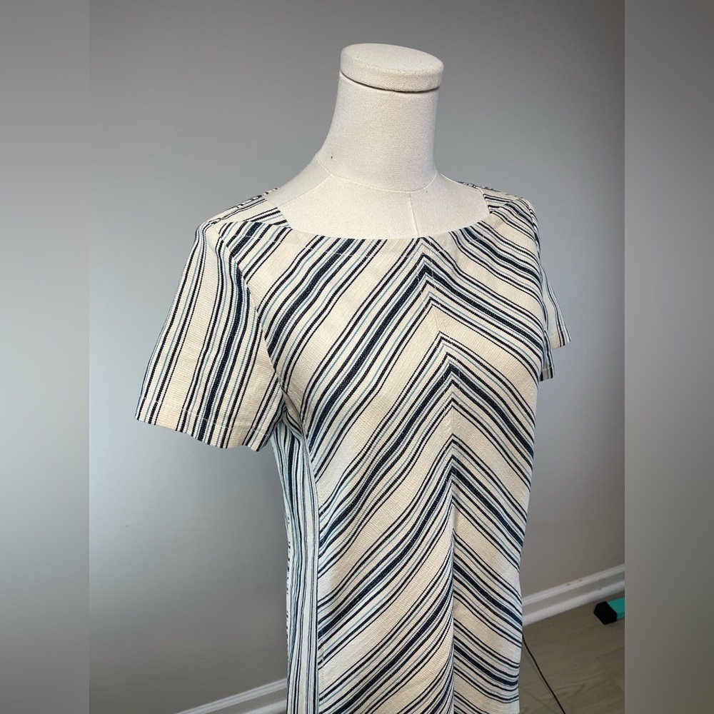 See By Chloe Cotton Linen Mix Stripe Shift Dress - Picture 7 of 16